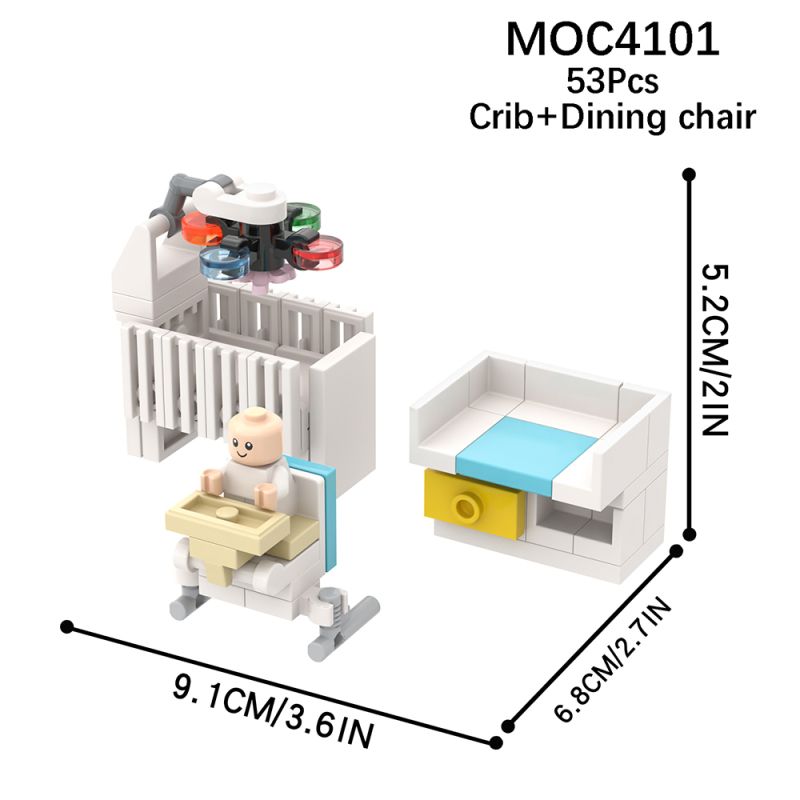 MOC4101 City Series Crib Dining chair Building Blocks Bricks Kids Toys for Children Gift MOC Parts