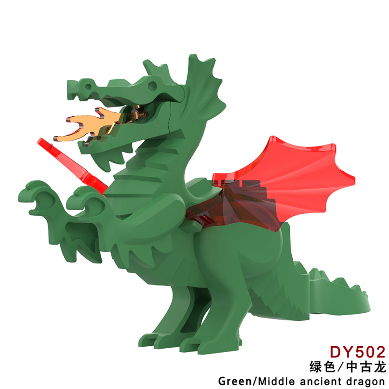 DY501-DY504 Medieval series black green medium ancient dragon Building Blocks Kids Toys