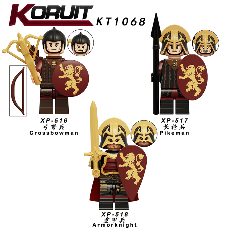 KT1068 Game of Rights House Lannister Bow crossbow soldiers Lance Soldier Lance Soldier Action Figure Building Blocks Kids Toys