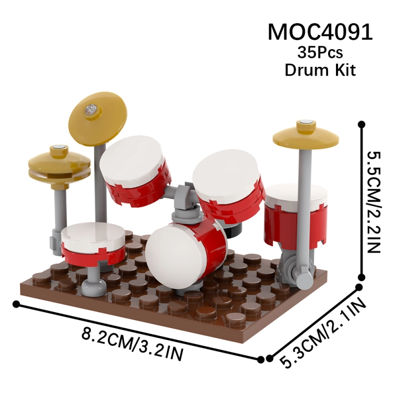 MOC4091 City Series Drum kit  Model Building Blocks Bricks Kids Toys for Children Gift MOC Parts