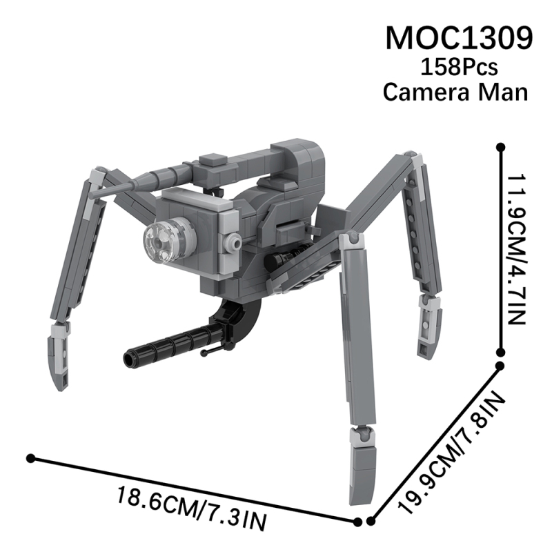 MOC1309 Creativity series Toilet Man VS Monitor Camera Man Combat Robot Character Model Building Blocks Bricks Kids Toys for Children Gift MOC Parts