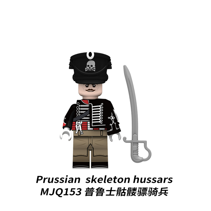 MJQ152-155 Military Series Prussian Silesian chassur Prussian Skeleton Hussars Prussian Guard Grenadier Prussian Landwehr Action Figures Building Blocks Kids Toys