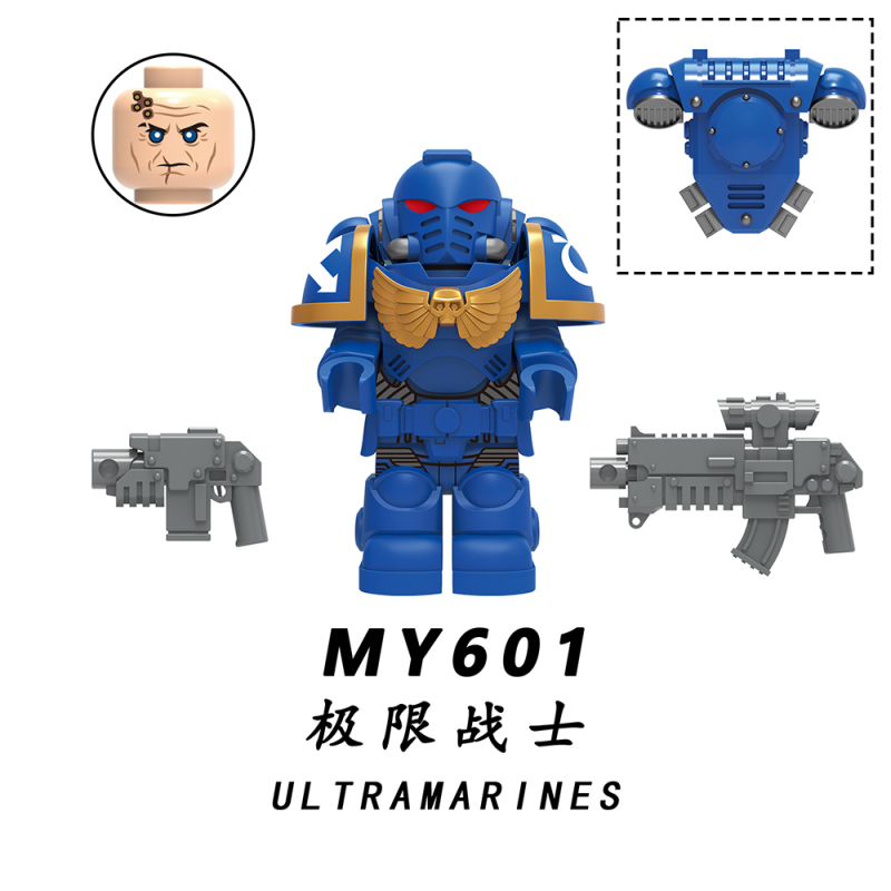 MY601-605  Ultramarines Blood Angels Imperial Fists White Scar Dark Angels action Figures Birthday Gifts Building Blocks Kids Toys