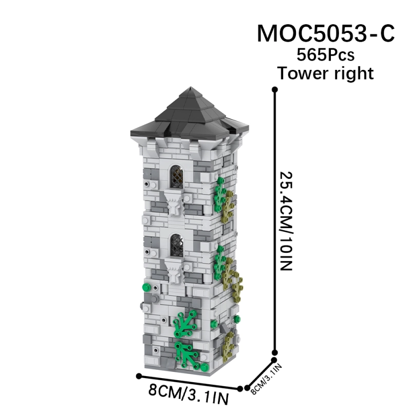 MOC5053 Military Series Medieval tower gate Building Blocks Bricks Kids Toys for Children Gift MOC Parts