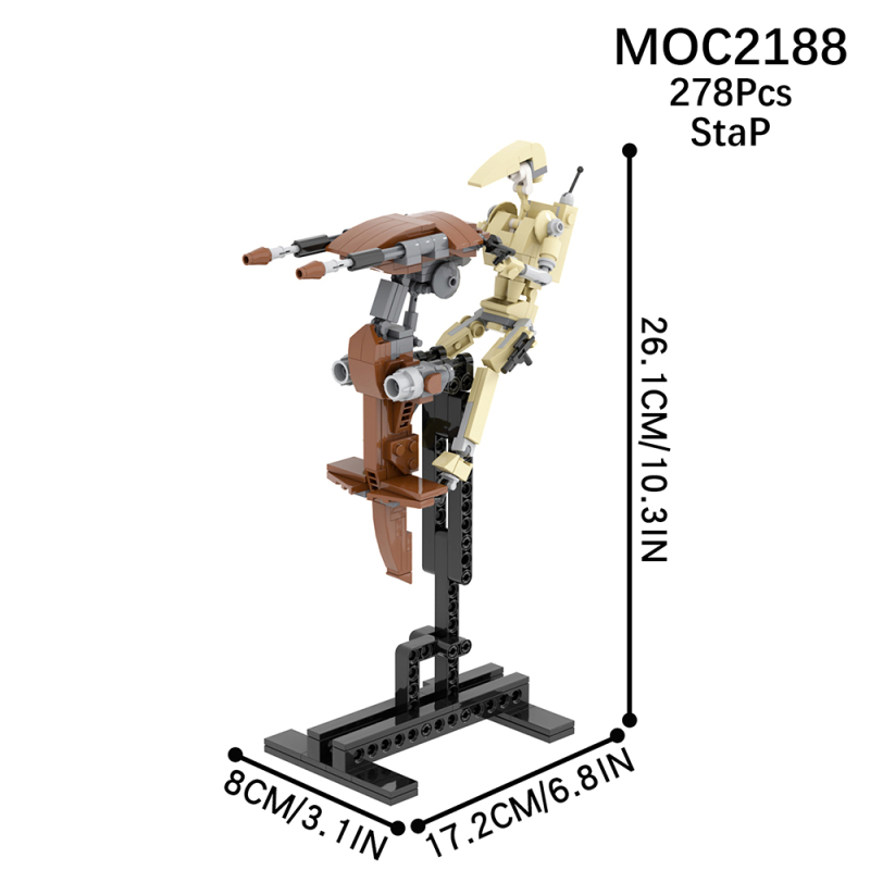 MOC2188 Star Wars Movie series Combat Robot STAP Building Blocks Bricks Kids Toys for Children Gift MOC Parts