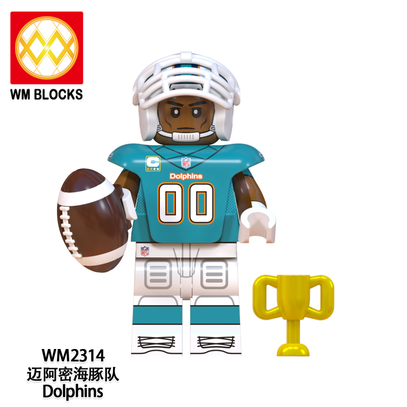 WM6134 Baseball Player celebrity  Pittsburgh Steelers Los Angeles Rams Tampa Bay Pirates Miami Dolphins New York Giants Green Bay Packers New York Jets Minnesota Vikings Action Figure Building Blocks Kids Toys