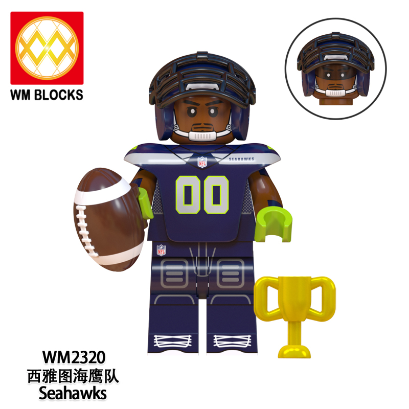 WM6135 Athletes Colts Seahawks Bears Saints Titans Falcoms Bengals Patriots Action Figure Building Blocks Kids Toys