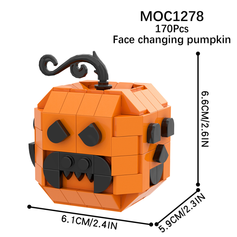 MOC1278 Creativity series Face changing pumpkin Building Blocks Bricks Kids Toys for Children Halloween Gift MOC Parts