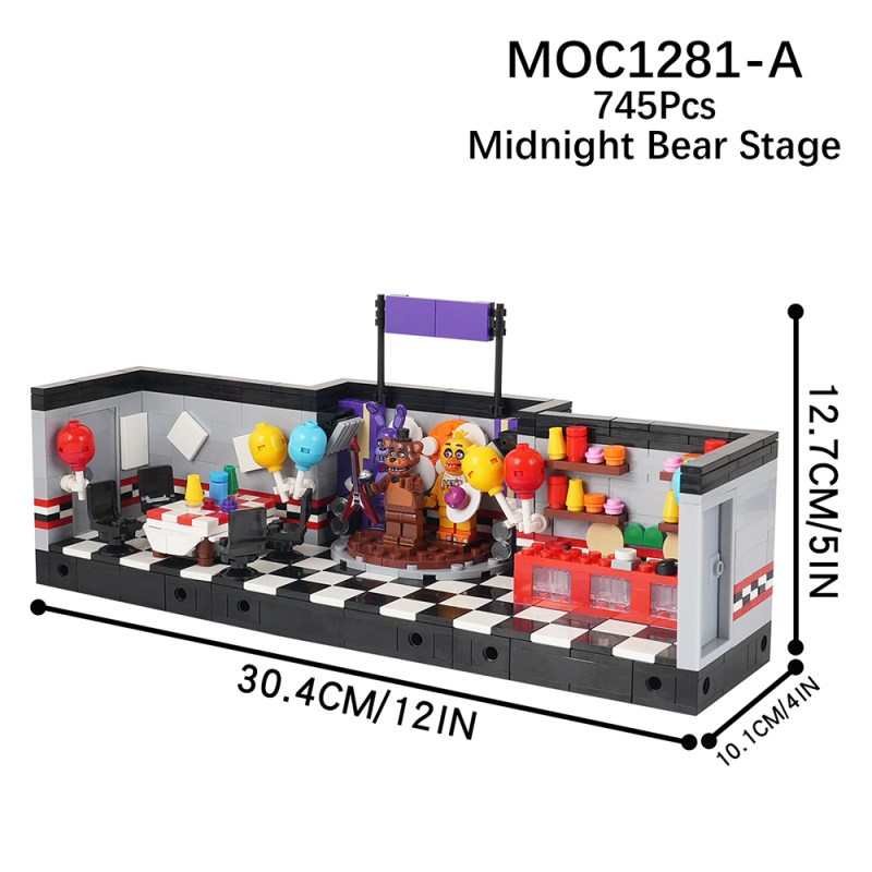 MOC1281 Creativity series Midnight Bear Stage Building Blocks Bricks Kids Toys for Children Gift MOC Parts