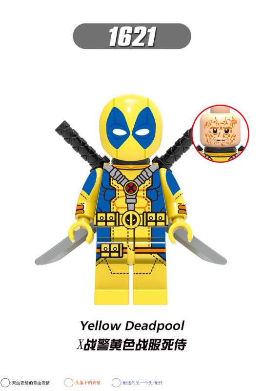 X0302 Marvel Super Hero Deadpool Gwenpool Greenpool Tron Deadpool Pink Yellow Blue White Deadpool Action Figure Building Blocks Kids Toys