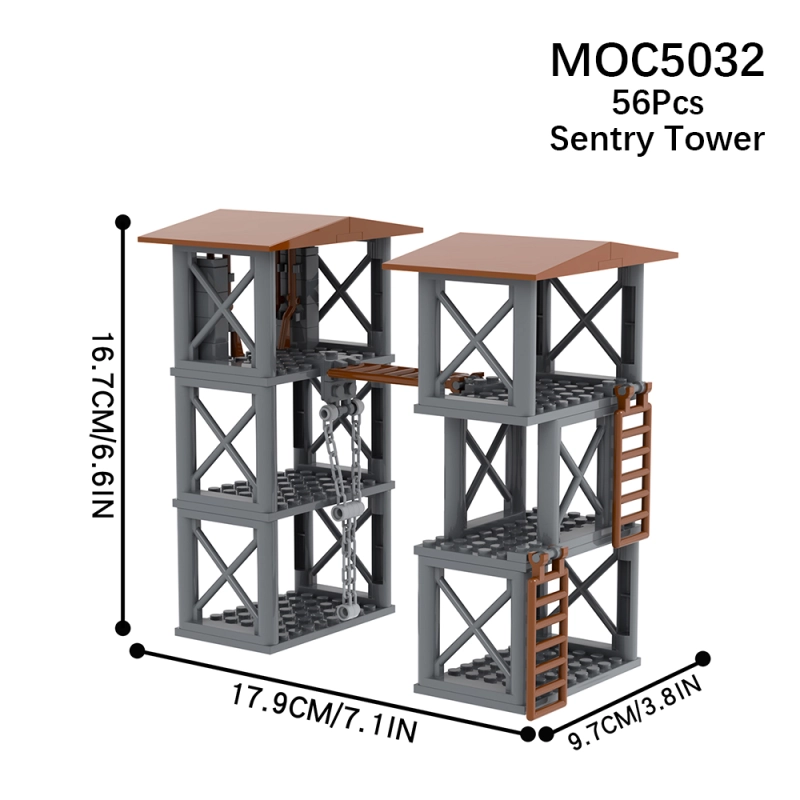 MOC5032 Military Series Sentinel Tower Building Blocks Bricks Kids Toys for Children Gift MOC Parts
