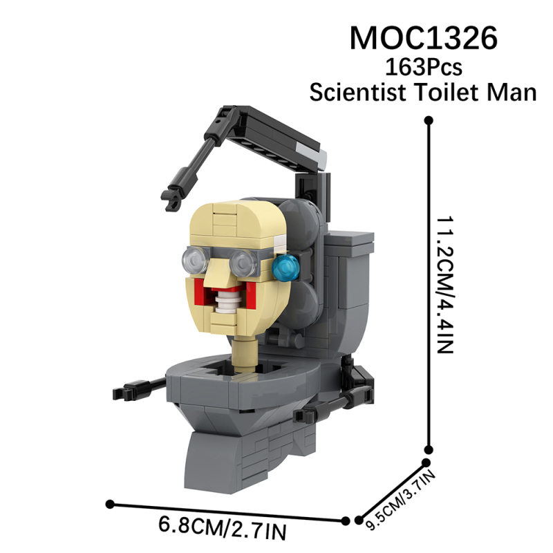 MOC1326 Creativity series Skibidi Toilet Scientist Toilet Man Character Model Building Blocks Bricks Kids Toys for Children Gift MOC Parts