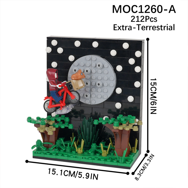 MOC1260 Creativity series E.T. the Extra-Terrestrial Movie Scene Building Blocks Bricks Kids Toys for Children Halloween Gift MOC Parts