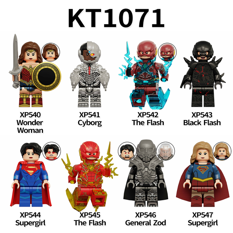 KT1071 DC Super Hero Movie Wonder Woman Cyborg The Flash Black Flash Super Girl General Zod Action Figures Birthday Gifts Building Blocks Kids Toys