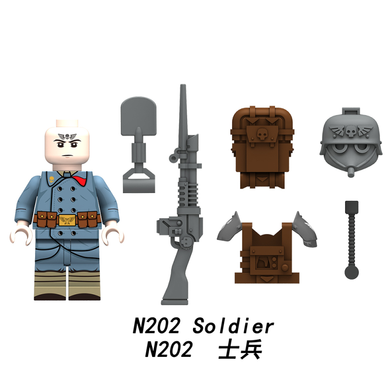 N201-208  Military Firebat soldiers Sergeant Psychic weapon specialist signal corps Sniper Instructor Soldiers Action Figures Building Blocks Kids Toys