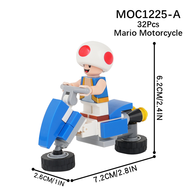 MOC1225 Creativity series Mario motorcycle Model Building Blocks Bricks Kids Toys for Children Gift MOC Parts