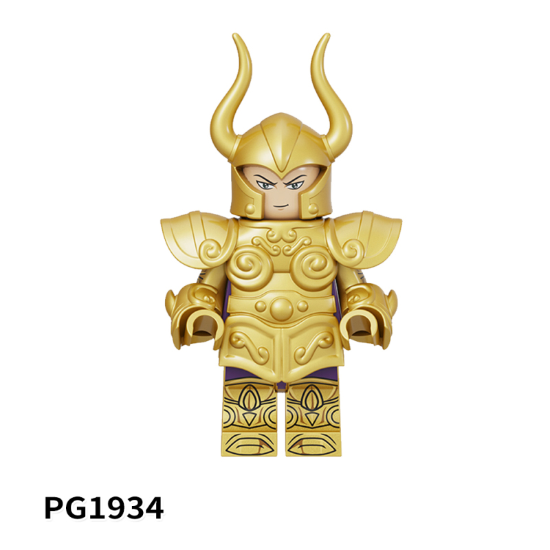 PG8299 PG8300 Saint Fighter Aries Mu Taurus Aldebaran Gemini Cancer Death Mask Leo Aiolia Virgo Shaka Libra Dokho Scorpio Milo Capricorn Shura Aquarius Camus Pisces Aphrodite Sagittarius Aiolos Action Figures Building Blocks Kids Toys