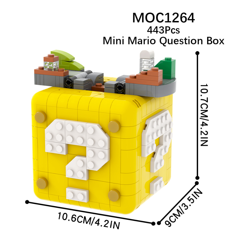 MOC1264 Creativity series Mini Super Mario Question Mark Box Model Building Blocks Bricks Kids Toys for Children Gift MOC Parts