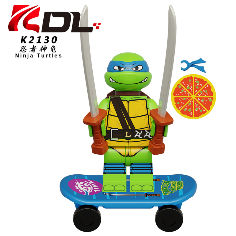 KDL817 TMNT Action Figures Cartoon & Anime Game Movie & TV Mikey Leo Don Raph Compatible with MiniFigs Skateboard Building Blocks Kids Toys Gift Koruit