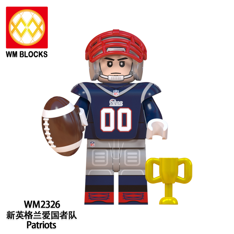 WM6135 Athletes Colts Seahawks Bears Saints Titans Falcoms Bengals Patriots Action Figure Building Blocks Kids Toys