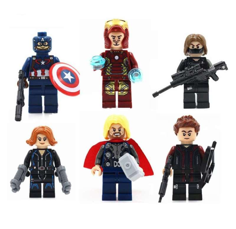 Decool0205-0210 Marvel Hero Movie Captain America Iron Man Winter Soldier Black Widow Thor Hawkeye Model Action Figures Birthday Gifts Building Blocks Kids Toys