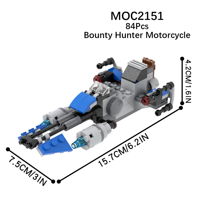 MOC2151 Star Wars Movie series Boba Fett Speeder Bike Model Building Blocks Bricks Kids Toys for Children Gift MOC Parts