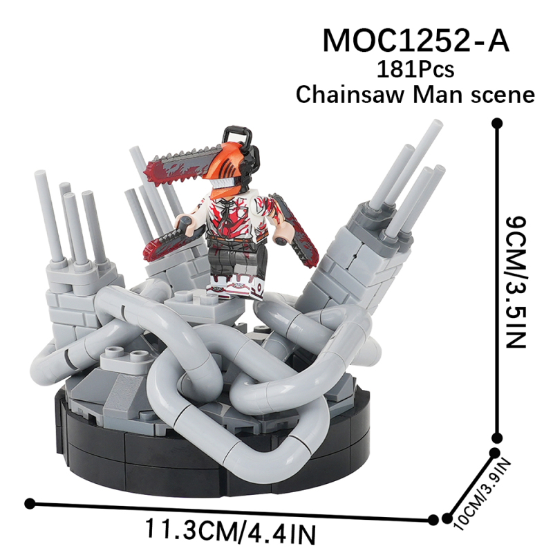 MOC1252 Creativity series Anime Chainsaw Man Scene Model Building Blocks Bricks Kids Toys for Children Gift MOC Parts