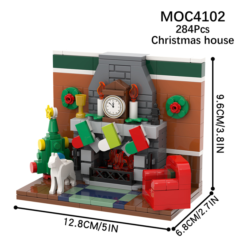 MOC4102 City Series Christmas House Building Blocks Bricks Kids Toys for Children Gift MOC Parts