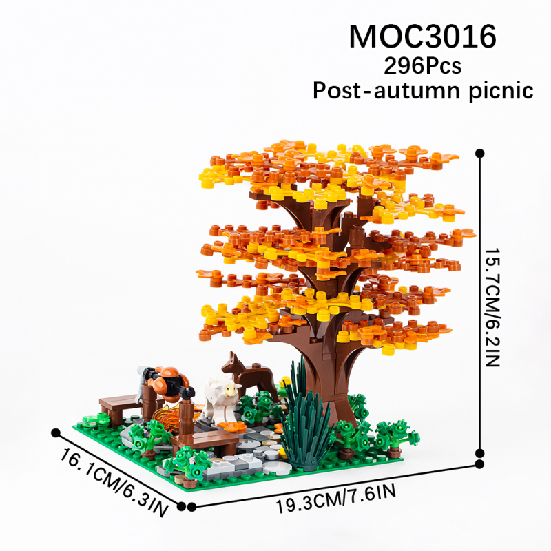 MOC3016  Farm Series Autumn picnic Model Building Blocks Bricks Kids Toys for Children Gift MOC Parts