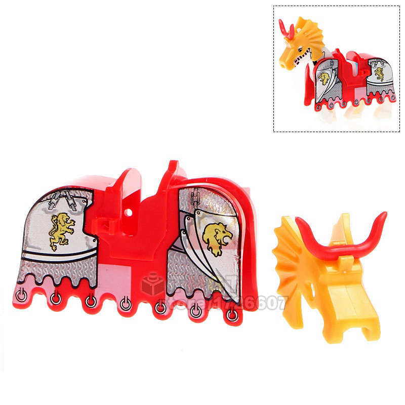 Middle Ages War Military Horse Saddle Minifigure Building Blocks Brick Accessories Kids Toys