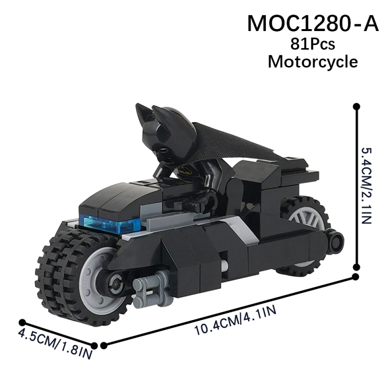 MOC1280 DC Batman Batcycle Model Building Blocks Bricks Kids Toys for Children Gift MOC Parts