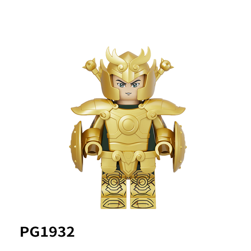 PG8299 PG8300 Saint Fighter Aries Mu Taurus Aldebaran Gemini Cancer Death Mask Leo Aiolia Virgo Shaka Libra Dokho Scorpio Milo Capricorn Shura Aquarius Camus Pisces Aphrodite Sagittarius Aiolos Action Figures Building Blocks Kids Toys