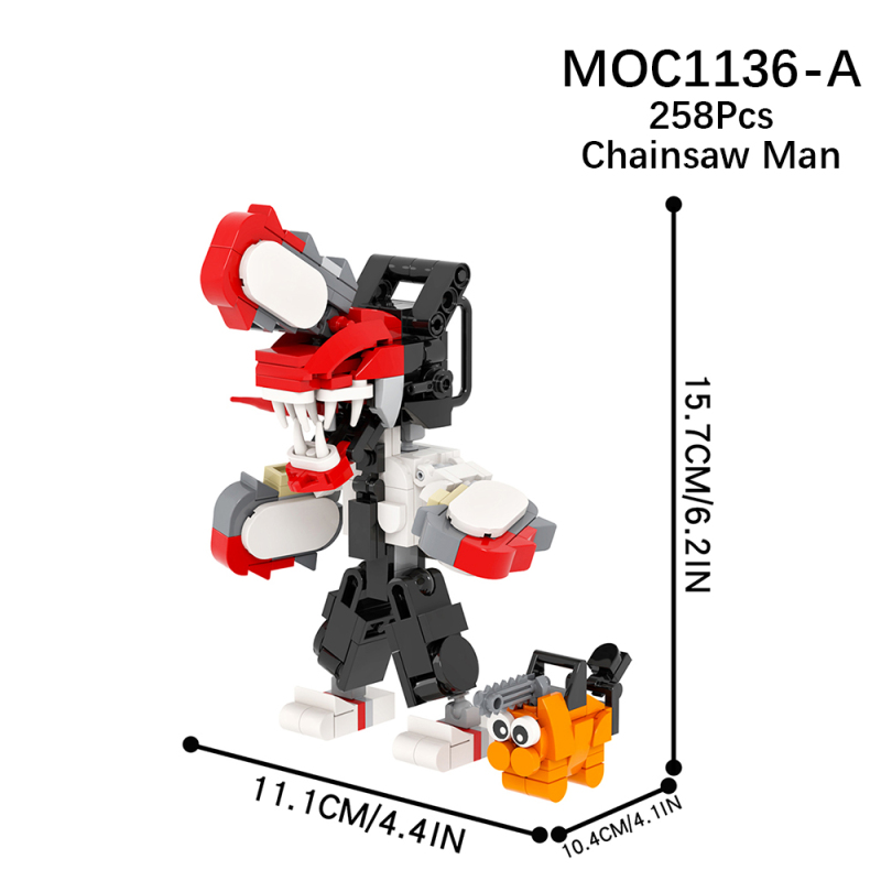 MOC1136 Creativity series Anime Chainsaw Man brickheadz Building Blocks Bricks Kids Toys for Children Gift MOC Parts