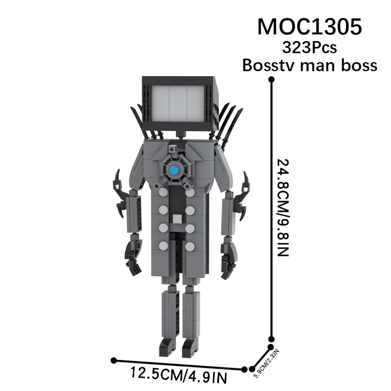 MOC1305 Creativity series Toilet Man VS Monitor BOSSTV MAN BOSS Character Model Building Blocks Bricks Kids Toys for Children Gift MOC Parts