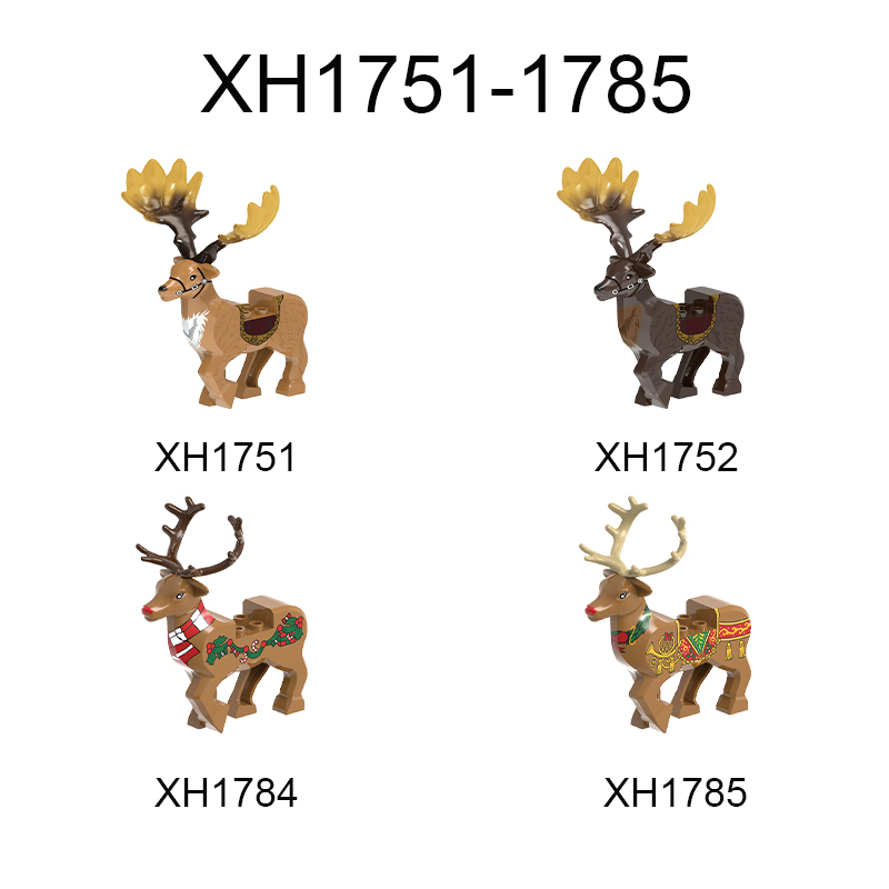 XH1751 XH1752 XH1784 XH1785 The Hobbit Movie Megaloceros Christmas Reindeer Animals Action Figure Building Blocks Kids Toys