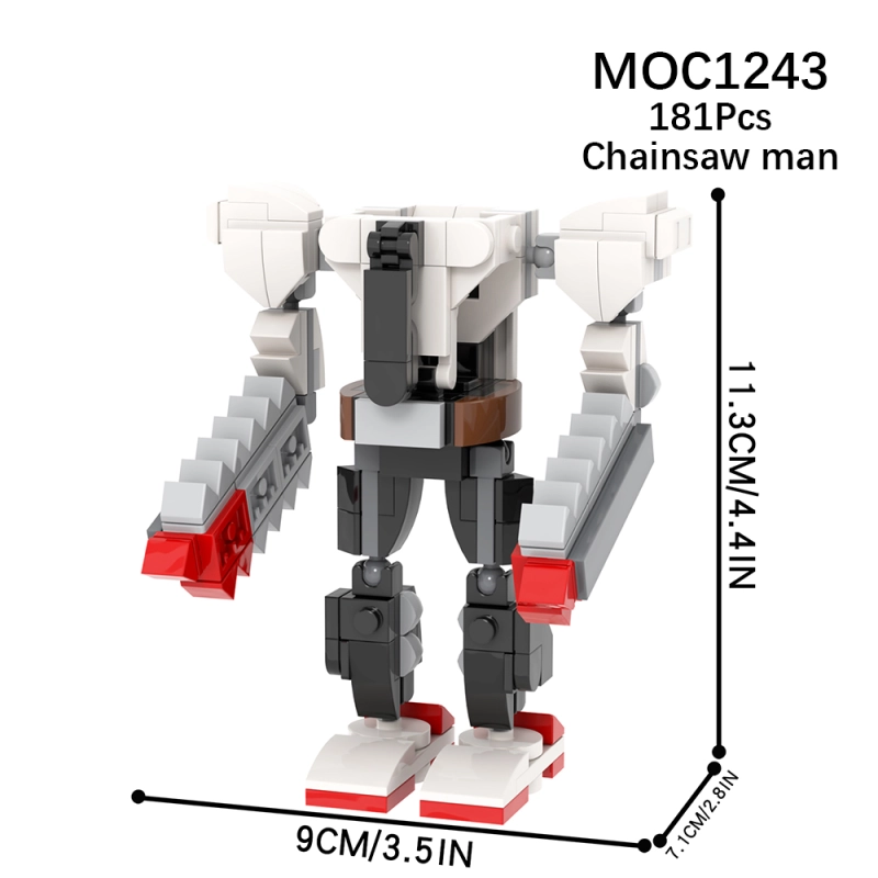 MOC1243 Creativity series Chainsaw man Mecha Action Figure Model Building Blocks Bricks Kids Toys for Children Gift MOC Parts
