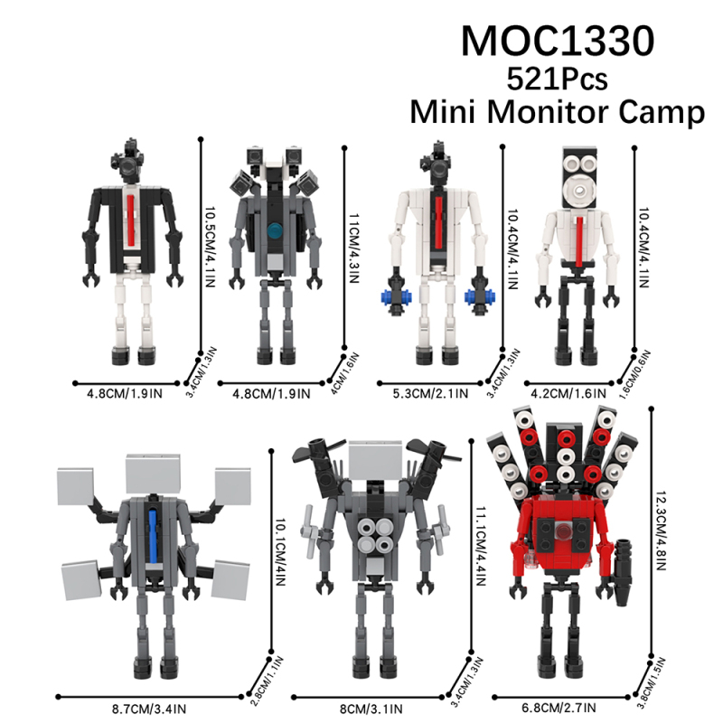 MOC1330 Creativity series Skibidi Toilet Mini Monitor Camp Character Model Building Blocks Bricks Kids Toys for Children Gift MOC Parts