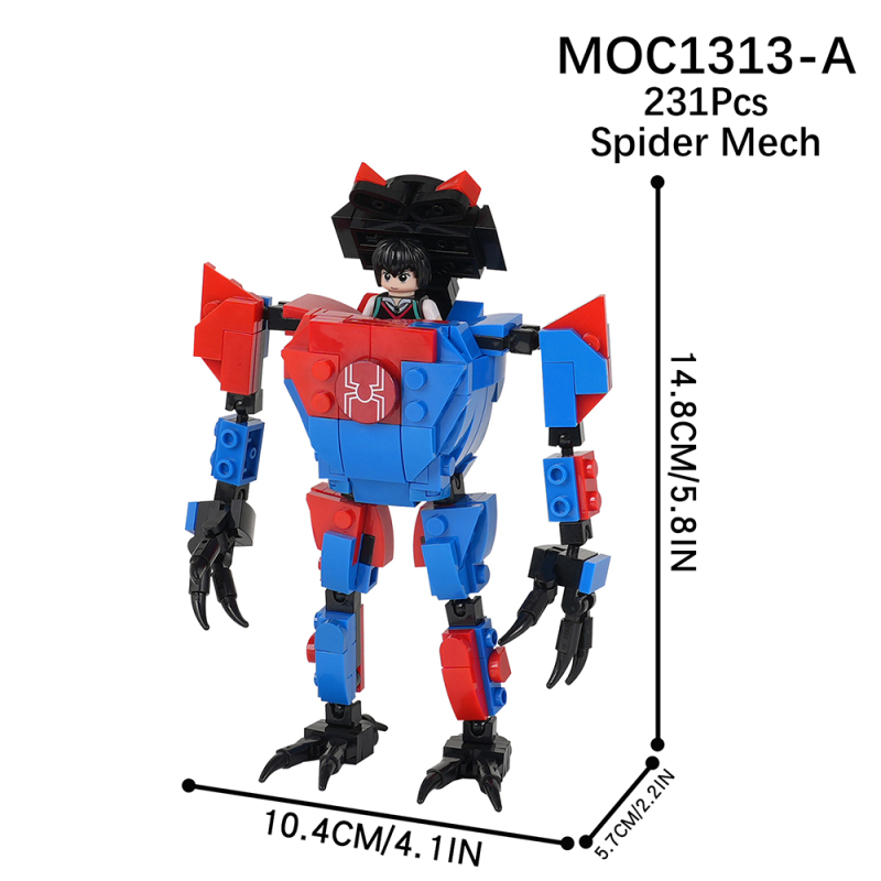 MOC1313 Creativity series Marvel Peni Parker ＆SP//dr Model Building Blocks Bricks Kids Toys for Children Gift MOC Parts
