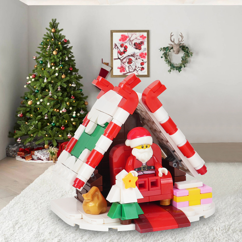 MOC4106 city series Christmas Santa Claus Throne Building Blocks Bricks Kids Toys for Children Gift MOC Parts