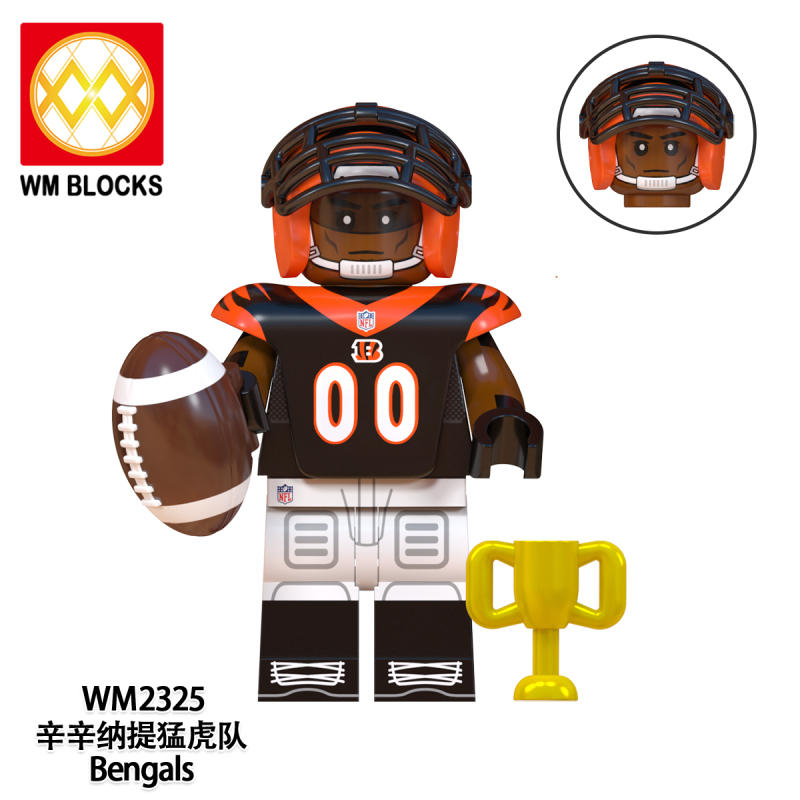 WM6135 Athletes Colts Seahawks Bears Saints Titans Falcoms Bengals Patriots Action Figure Building Blocks Kids Toys