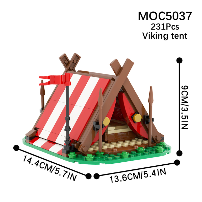 MOC5037 Military Series Viking tent  Building Blocks Bricks Kids Toys for Children Gift MOC Parts