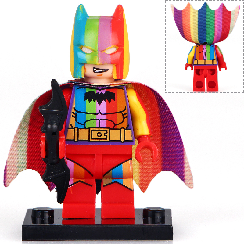 WM57 DC Supper Hero Movie Rainbow Batman Model Action Figures Birthday Gifts Building Blocks Kids Toys