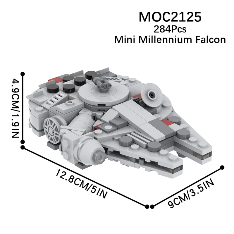MOC2125 Star Wars Movie serie Mini Millennium Falcon spaceship Building Blocks Bricks Kids Toys for Children Gift MOC Parts