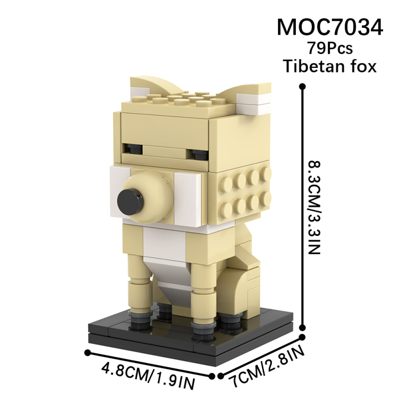 MOC7034 Creativity series 3D Animal Tibetan Fox Brickheadz Building Blocks Bricks Kids Toys for Children Gift MOC Parts