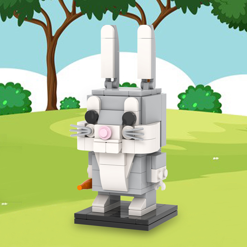 MOC7035 Creativity series 3D Cartoon Animal Bugs Bunny Brickheadz Building Blocks Bricks Kids Toys for Children Gift MOC Parts