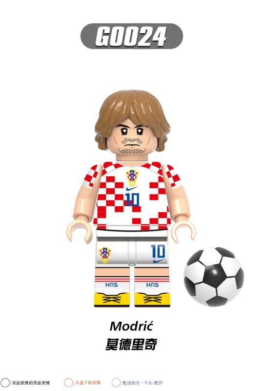 G0103 Athletes Ronaldo Benzema Bale Messi Kroos De Bruyne Neymar Modric Action Figure Building Blocks Kids Toys