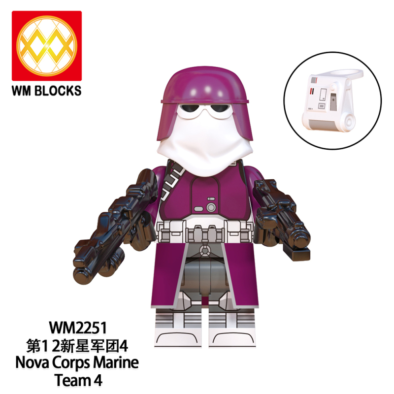 WM6127 Star Wars Nova Corps Marine Team 4 Trooper Squad 3 AT-RT Driver Clone Engineer Commander Bacara Elite Nova Corps Marine Paratrooper Trooper Squad 2 Action Figure Building Blocks Kids Toys