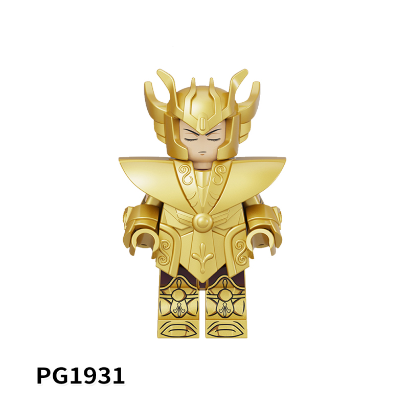 PG8299 PG8300 Saint Fighter Aries Mu Taurus Aldebaran Gemini Cancer Death Mask Leo Aiolia Virgo Shaka Libra Dokho Scorpio Milo Capricorn Shura Aquarius Camus Pisces Aphrodite Sagittarius Aiolos Action Figures Building Blocks Kids Toys