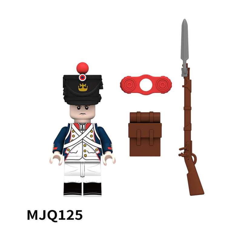 MJQ125-128 Military Series French Fusilier Grenadier Of The Old Guard French Cuirassier French Dragoon Action Figures Building Blocks Kids Toys