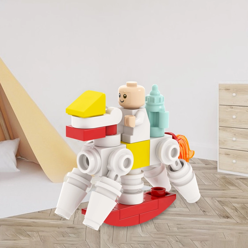 MOC4089 City Series Baby wooden horse Model Building Blocks Bricks Kids Toys for Children Gift MOC Parts